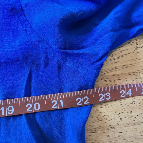 Alfani Womens 3/4 sleeve pleated Royal Blue Button Up Shirt Dress Size XL - Picture 6 of 6